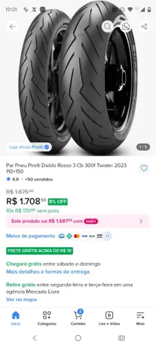 pneu Pirelli novo nunca usado