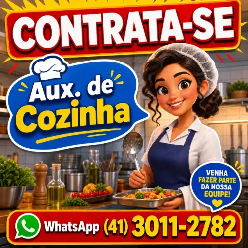 Estamos contratando Auxiliar de Cozinha no Parque Jardim Botânico em Curitiba