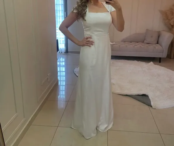 Vestido de noiva civil vestido branco ensaio pré wedding 