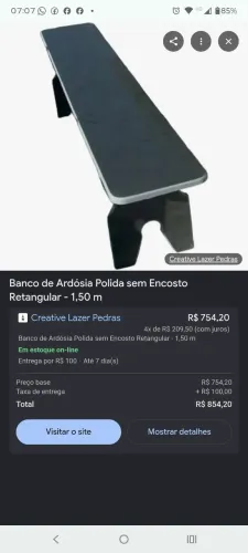 Bancos de ardósia (sem encosto)