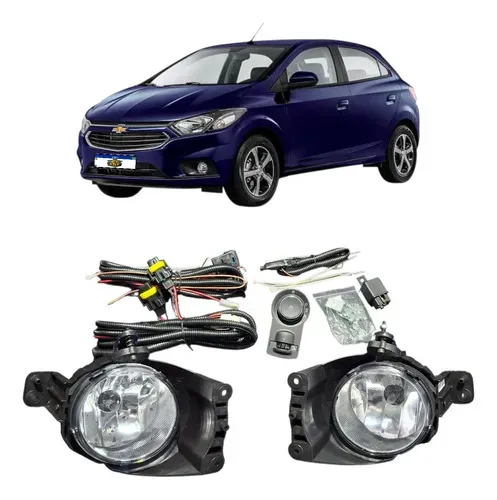 Kit Par Farol Milha Onix 2017 2018 2019 Com Botão Cristal