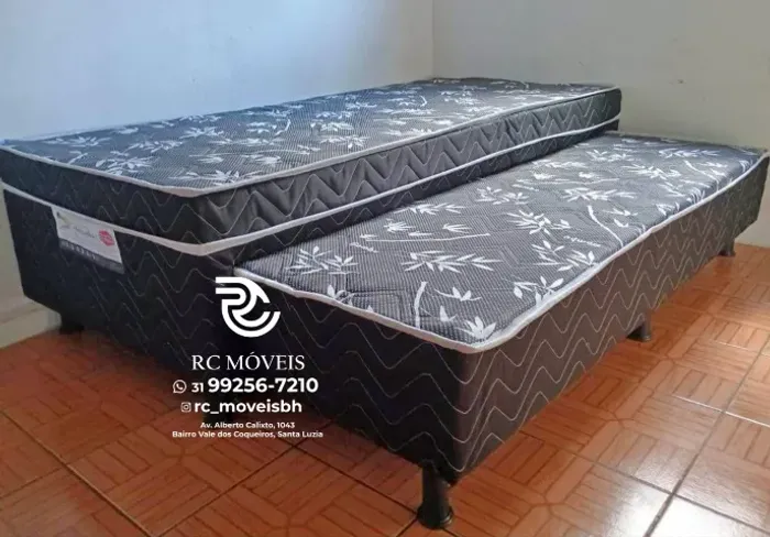 Cama Solteiro com Cama Extra D33 - Ideal p/ Visitas