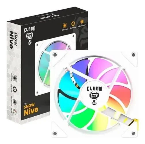 Cooler fan nive argb 3 pin - branco - clanm