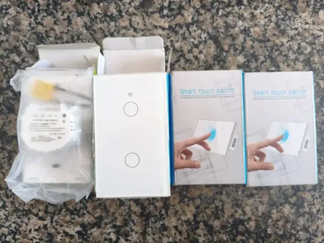 2 botões Interruptor Inteligente App, Sem Fio, 110V, 220V, Alexa, Google Home