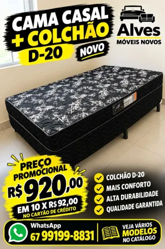 Cama casal nova em 10 X no cartão de crédito Entrega hoje