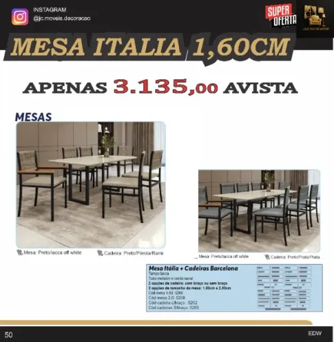MESA ITALIA 6 CADEIRAS