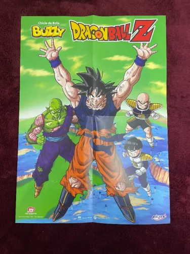 álbum pôster dragonball z - chiclete buzzy novo