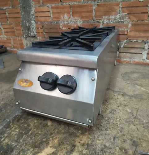 Fogão industrial 2 bocas inox em linha