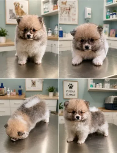 Lulu da pomerânia miniatura/spitz pelagem diferenciada