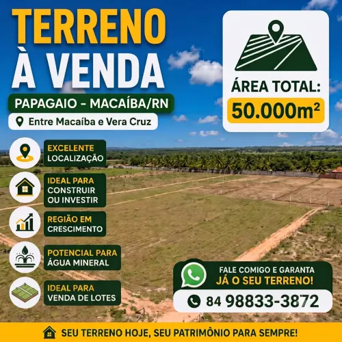 Terreno 50.000m² em Papagaio/Macaíba RN