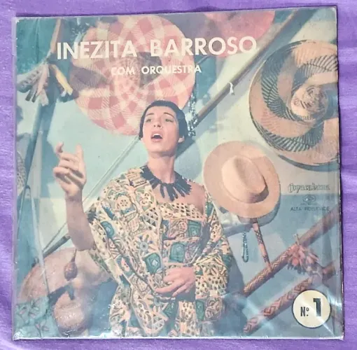VINIL COMPACTO 7" INEZITA BARROSO com orquestra N1 45rpm P1956 Raridade