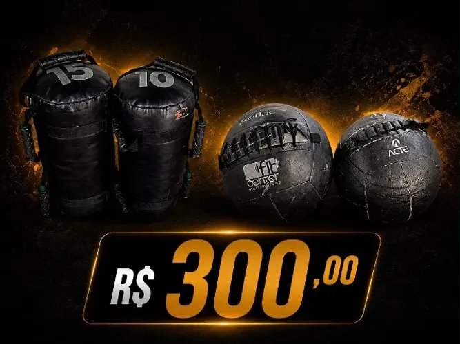 Kit treino saco búlgaro e wall ball
