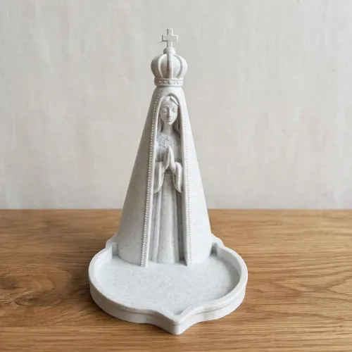 Porta terço nossa senhora de Fátima branco novo