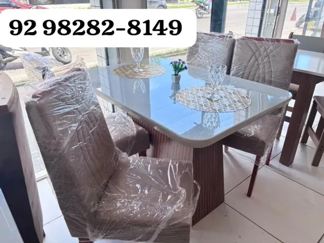 MESA DE JNATAR COM 4 LUGARES 120X90