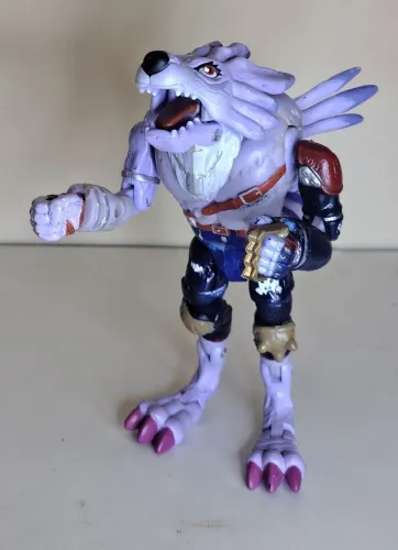 Boneco do digimon adventure - Weregarurumon digivolving Garurumon