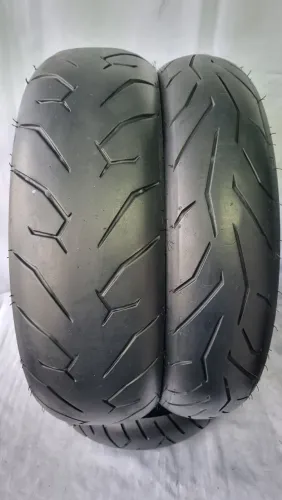 Par de pneu pirelli diablo rosso 2 150/60 17 e 110/70 17 usado