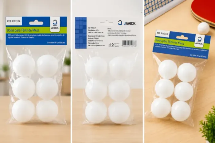 Kit com 6 Bolas para Tênis de Mesa - Ping Pong - Novas