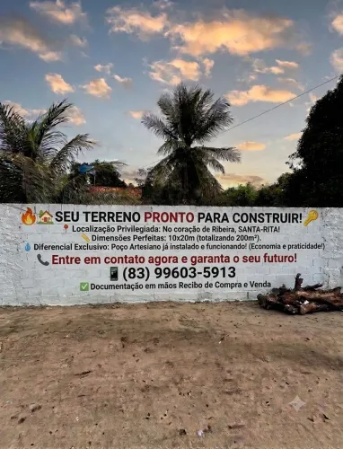 Terreno 10X20 | Ribeira Santa Rita | PB | A Venda