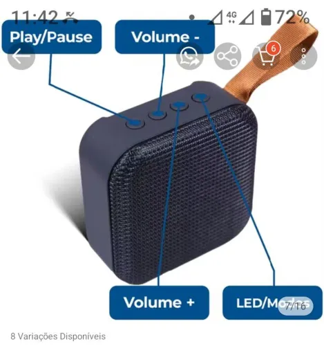 Mini caixa de som com radio FM potente