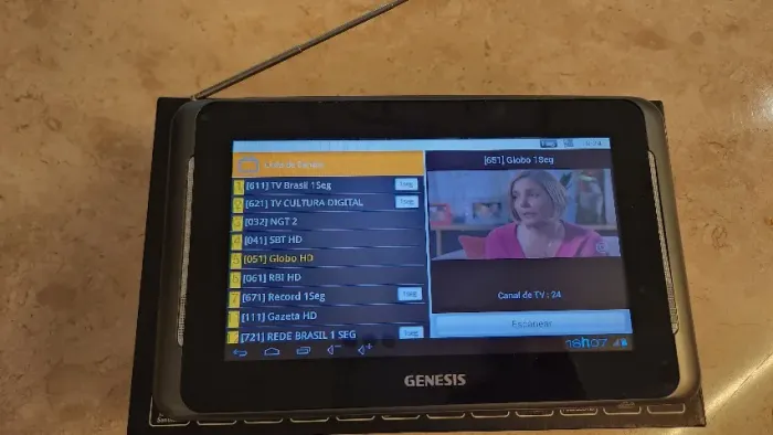 TV Digital Portátil HD 7" Genesis GT-7220S2 + Saída HDMI / Completo na Caixa
