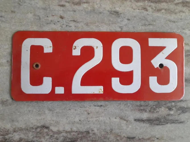 Placa Antiga de Carro Original e Rara da Década de 1920 - Excelente Estado de Conservação