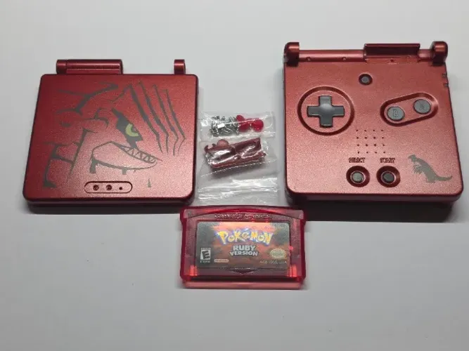 Kit Carcaça Game Boy Advance GBA e Jogo Pokémon Ruby