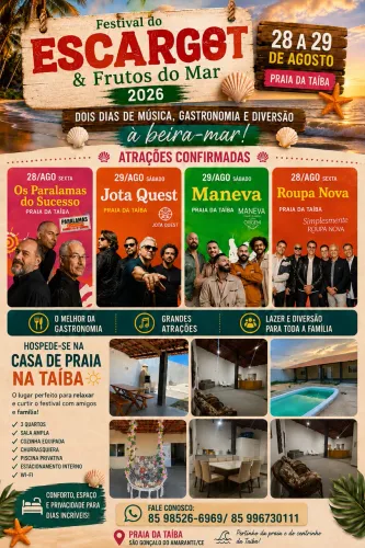 Casa disponível Festival do Scargot Taiba