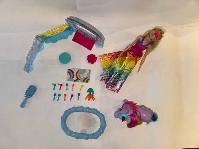 Barbie Dreamtopia unicórnio arco íris play set completo