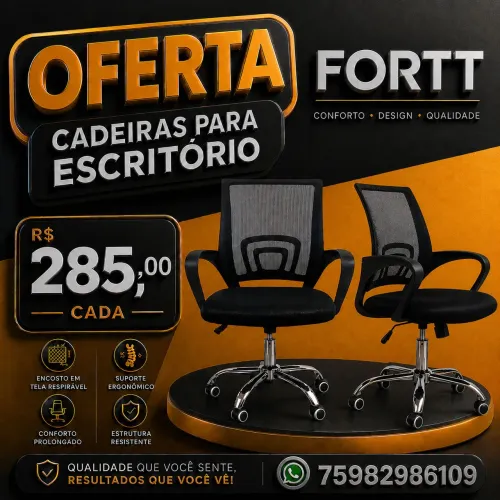 Cadeiras giratórias para escritório FORTT - Cada: