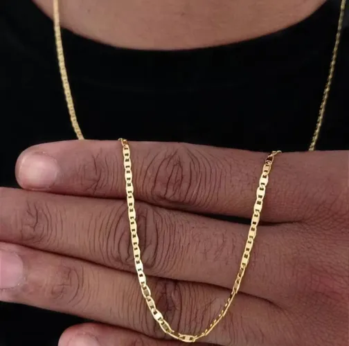 Corrente mais pingente banhado a ouro 18 k