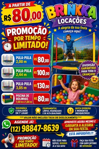 Promoção locação de brinquedos 