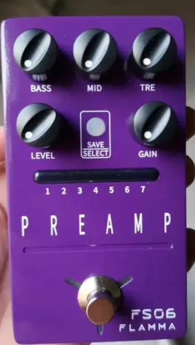 Pedal de guitarra flama pré amplificado fs06