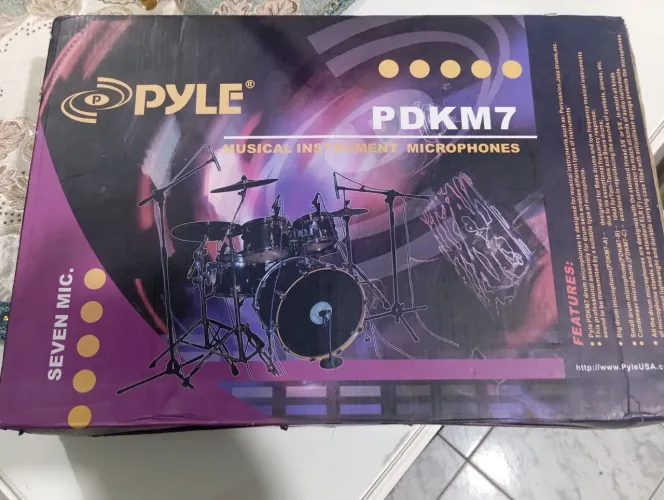 Kit com 7 Microfones com Fio para Bateria e instrumentos Musicais Novo