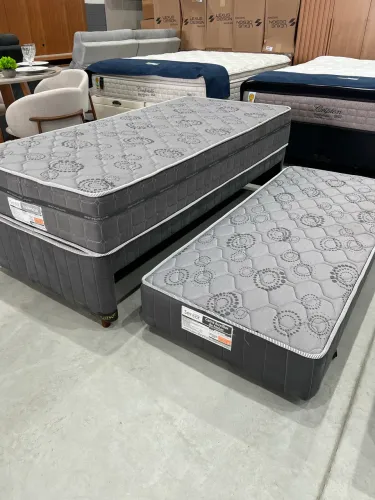 Cama Box Solteiro + Auxiliar e Colchão de Molas Ensacadas ENTREGA HOJE