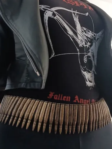 CINTO DE BALA METÁLICO DOURADO METAL PUNK 