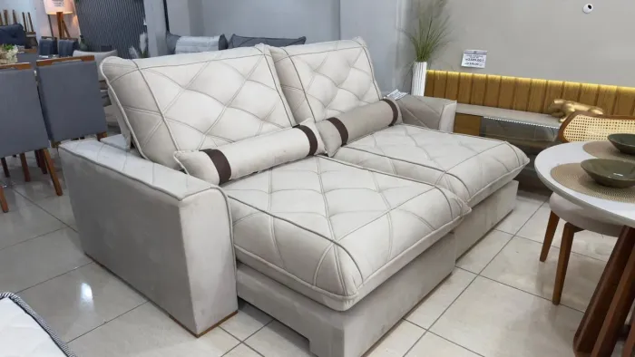 SOFÁ RETRÁTIL E RECLINÁVEL 2,50m Vicam029 Molas ENSACADAS