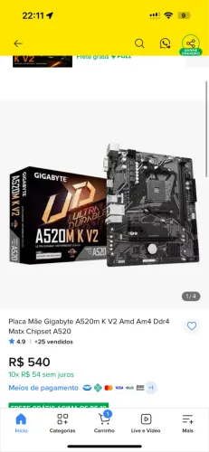 Placa mãe gigabyte A520M K V2