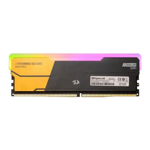 Memoria Redragon Solar, RGB, 16GB DDR4, 3600MHz, C18, Preta e Dourada (USADA POUCO TEMPO)