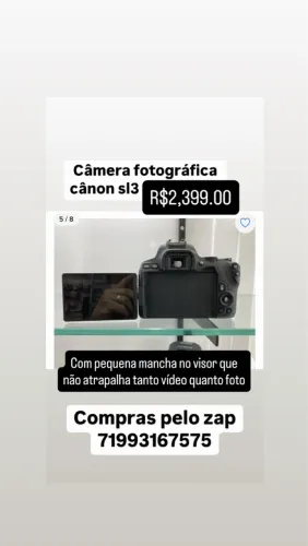 Câmera cânon sl3
