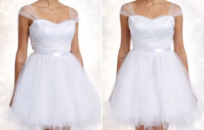 Vestido curto Debutante noiva Festa pré wedding fantasia