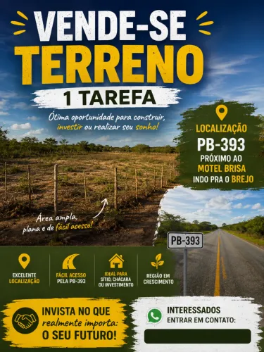 Vende-se terreno de 1 tarefa