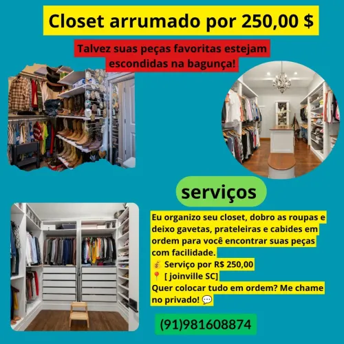 Deixo sua roupas organizadas