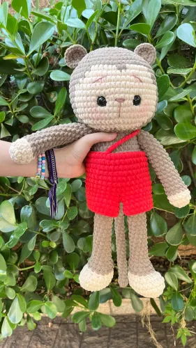 Lindo macaco Amigurumi 