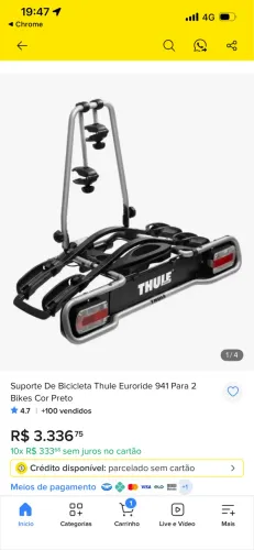 Suporte Thule EuroRide 941 para 2 Bicicletas - Engate