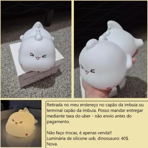 Luminária de silicone dinossauro nova