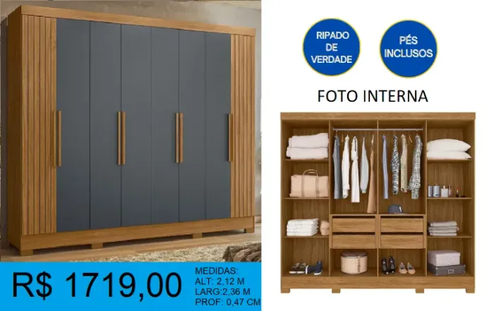 Roupeiro completo - compre hoje e receba em até 72 horas 