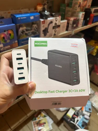ESTAÇÃO DE CARREGAMENTO ROCOREN TOTAL DE 60W - 6 PORTAS USB