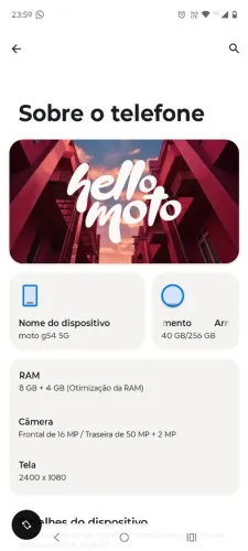Moto g54 5G top