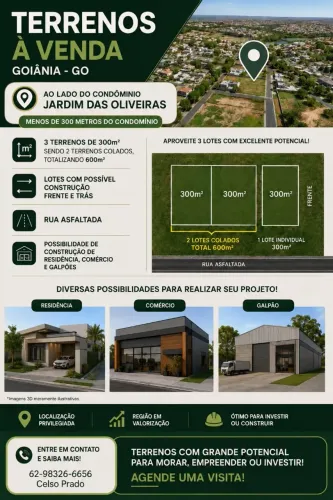 Terrenos à Venda ao Lado do Condomínio Jardim das Oliveiras | Goiânia-GO