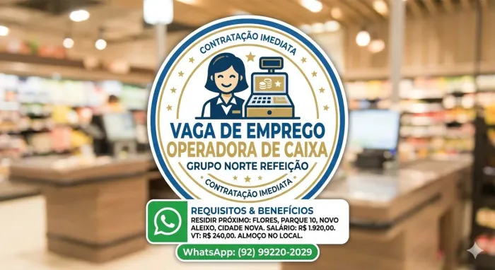 VAGA DE OPERADORA DE CAIXA